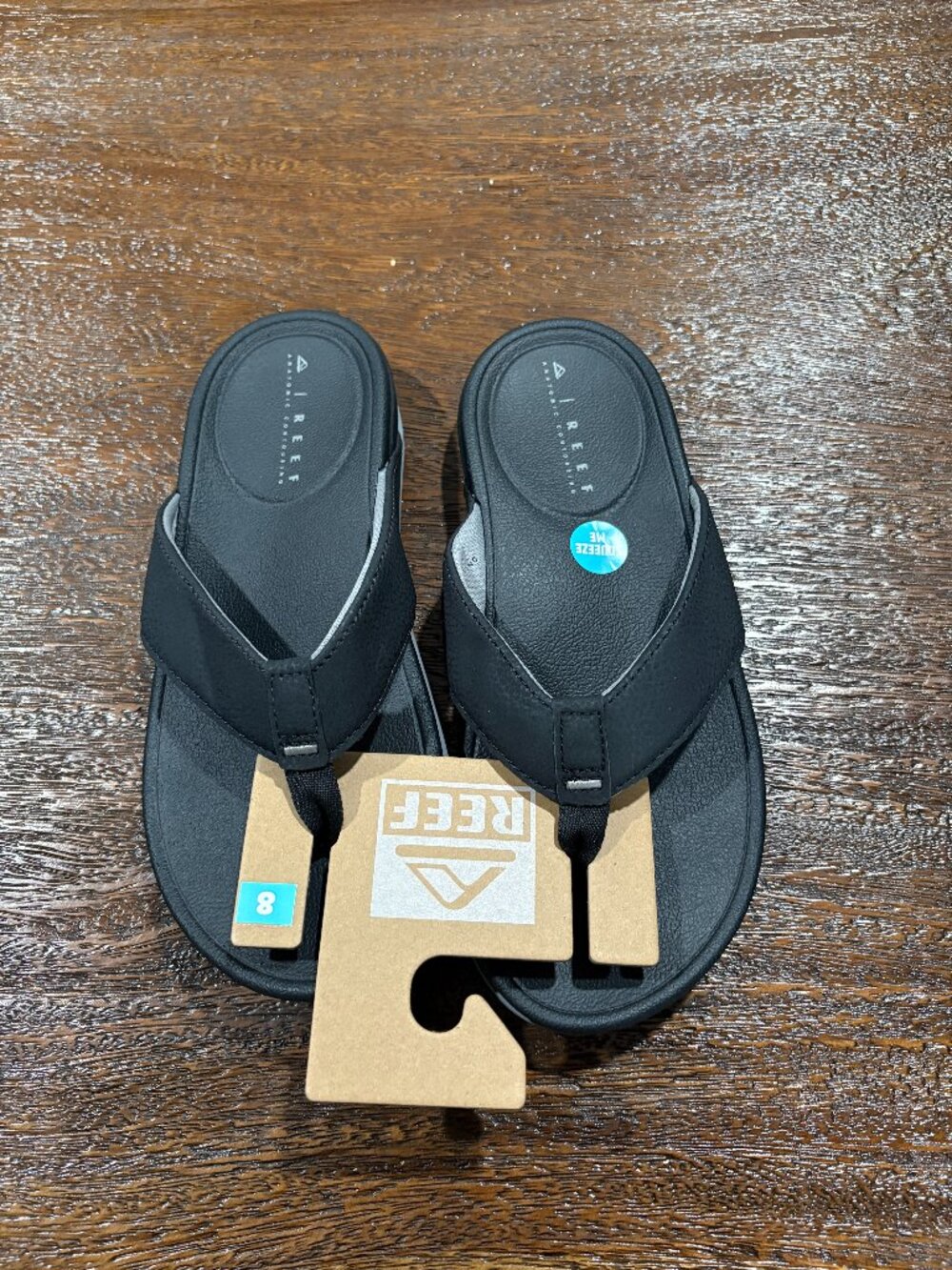 Men's Reef Phantom Bonzer CJ4042 Black sz 8  NEW NWT Flip Flops Shoes